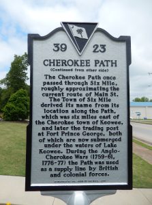 Cherokee Path Marker
(side 2 • faces south • 
Town Hall left of marker)